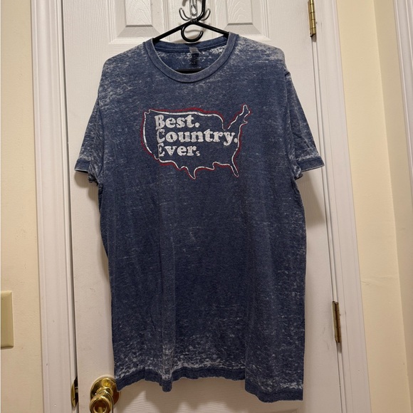 Tops - The Light Blonde 🇺🇸 Best Country Blue Graphic Slub T-Shirt Large